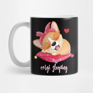 cute little corgi sleeping pillow tshirt Mug